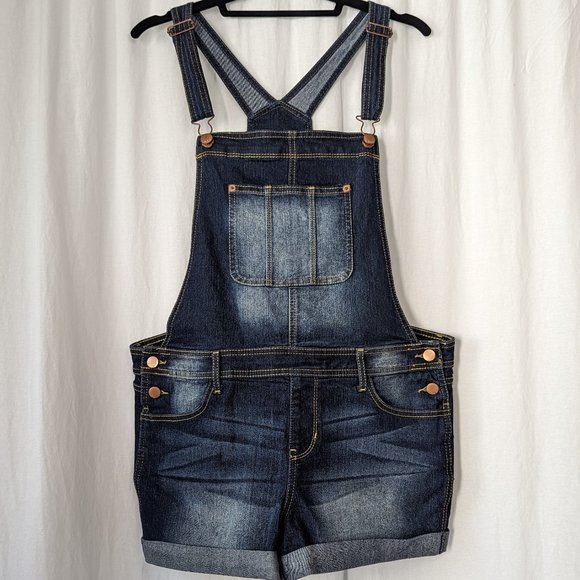 No Boundaries Denim Overalls Juniors Size Large - Picture 2 of 12